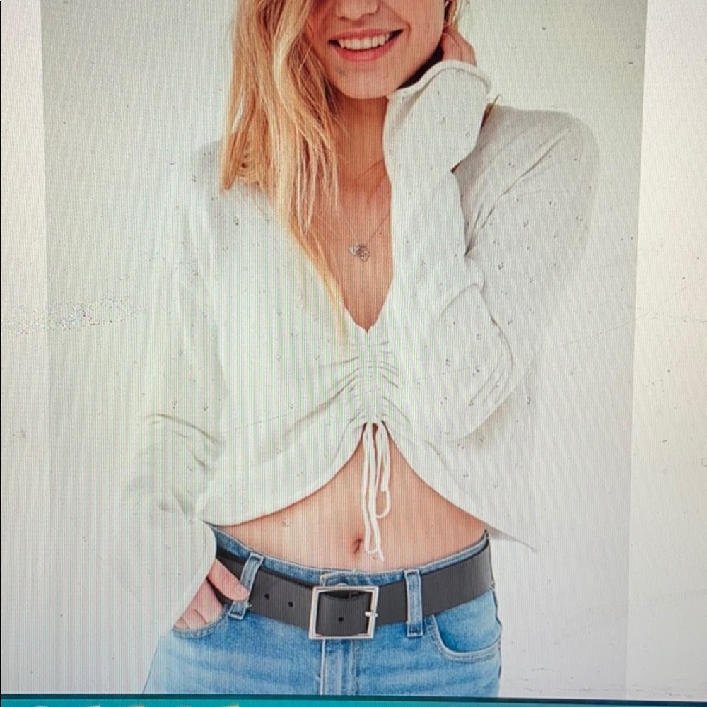 Urban outfitters carina drawstring ruched sweater